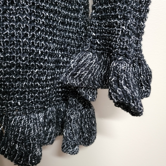 Cleo Long Ruffled Black Sweater Coat Sz S NWT - Picture 4 of 6